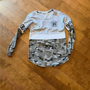 Chance or Fate Gray Camo Colorblock Long-Sleeve Tee